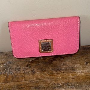 Dooney & Bourke Pink Leather Bi-Fold Wallet 5”x 3”